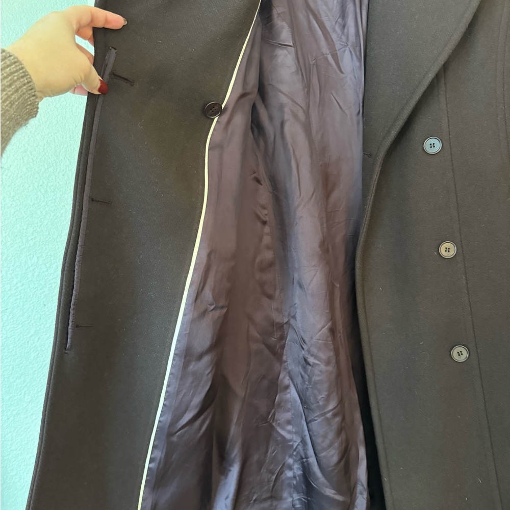 Reiss Deep Plum Pea Coat - Picture 8 of 13